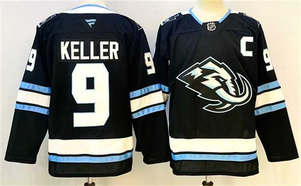 Mens Utah Mammoth #9 Clayton Keller Navy 2025 With C Patch Stitched Jersey